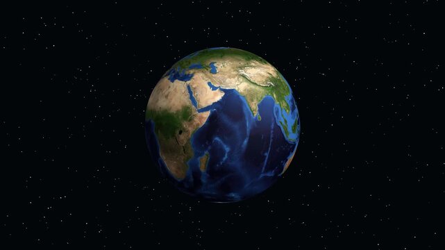 Animated Globe Zooming into Arar Saudi Arabia with Data Overlay