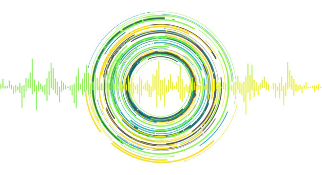 Abstract Soundwave and Circular Pulse Visualization
