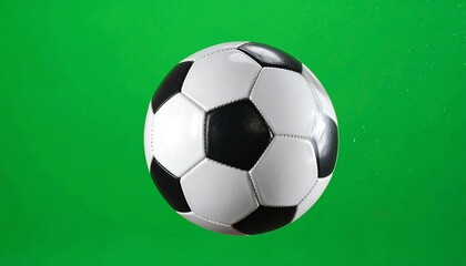 Obraz premium A soccer ball on green background