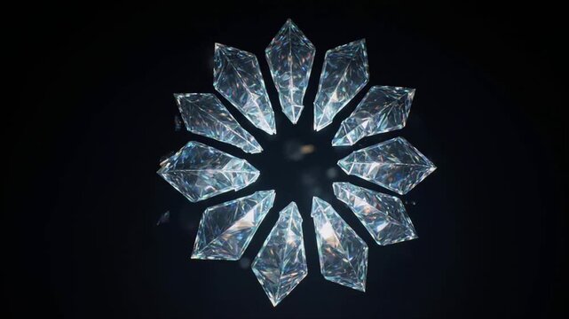 砕けたガラスのようなポリゴンノイズが収束する曼荼羅