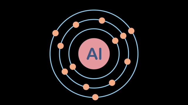 configuration electron of aluminium element. motion graphic on transparent background