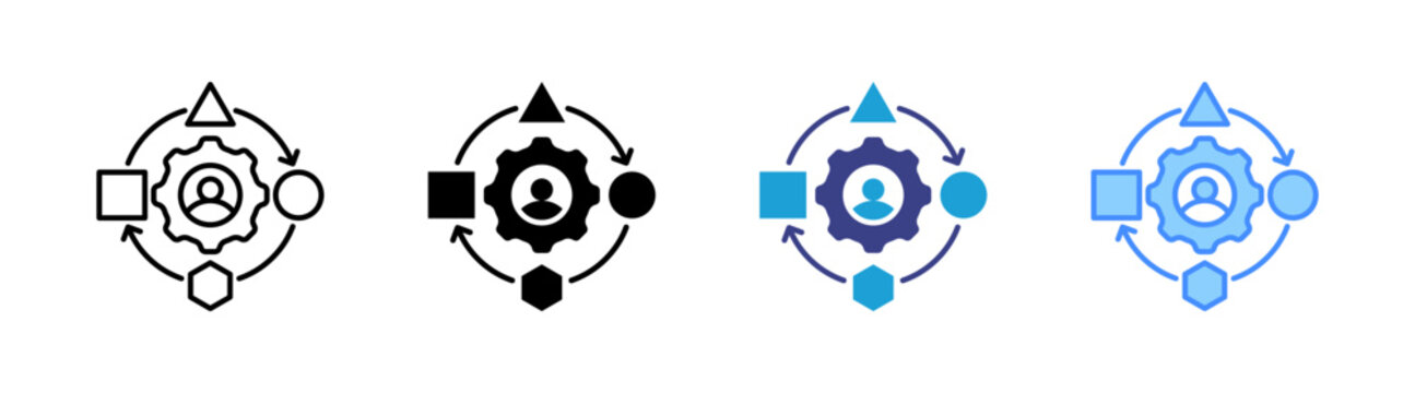 Adaptation icon set multiple style collection
