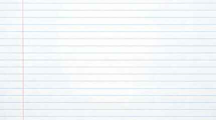 Fototapeta premium Close-up of lined paper with evenly spaced horizontal lines and a vertical red line on the left margin