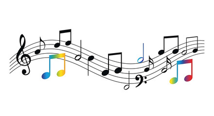Fototapeta na wymiar Vibrant music scale with gradient notes and sharp symbols 2026