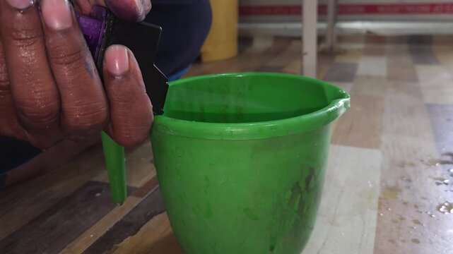 Technician Cleaning Inkjet Printer Head Close Up, Printer Repair and Maintenance Process.