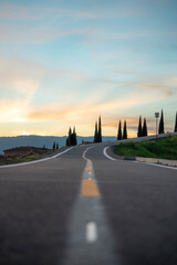 Fototapeta premium road in sunset