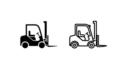 Naklejka premium Forklift vehicle icon for industrial operations and warehouse equipment