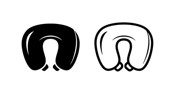Ergonomic u-shape travel neck pillow icon for relaxing sleep