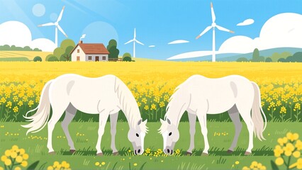 Fototapeta premium landscape with cows