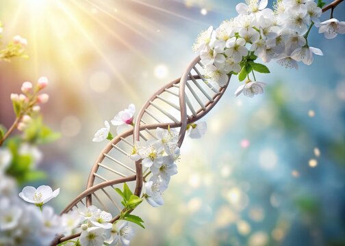 A delicate DNA double helix structure unfolding from a bud