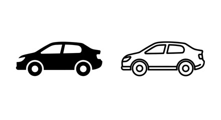 Fototapeta premium Modern sedan car icon for transport, travel, and automotive industry