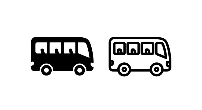 Passenger mini bus icon for public transport and group travel services