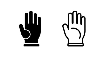 Obraz premium Protective work glove icon set for industrial safety and hand protection