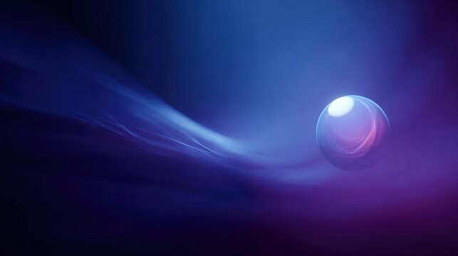 entirety. A glowing orb in dark abstract space, representing connection and broadcast. product launch decks, UI/UX mockups, designed for product launches and innovation pitches.