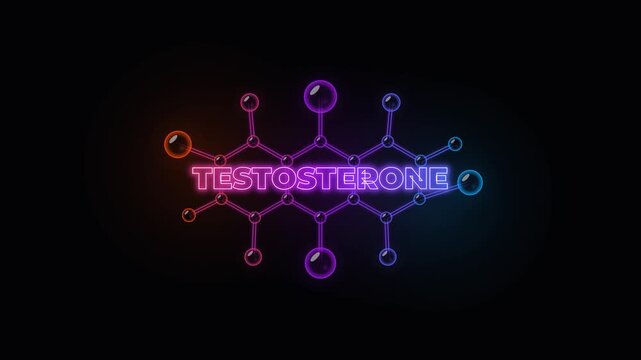 HighEnd 3D Glowing Glass Testosterone Molecule Animation  4K Seamless Loop