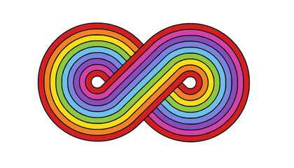 Obraz premium A colorful rainbow infinity symbol illustration on a white background