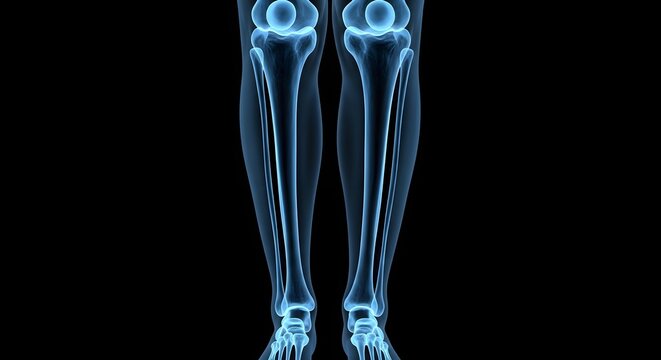 Human legs x ray image showing bones and joints