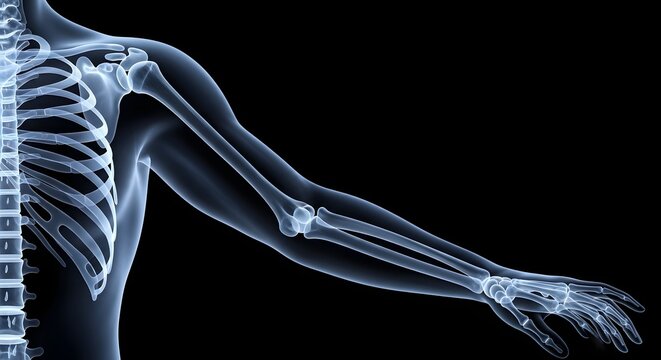 Human arm and shoulder skeletal system x ray image