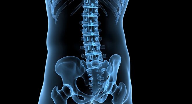 Human lumbar spine and pelvis x ray image
