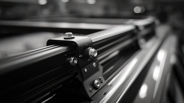 Industrial Equipment Close-up Manufacturing Facility Mechanical Components Workshop Environment Detailed Perspective Engineering Concept for Enhanced SEO Visibility