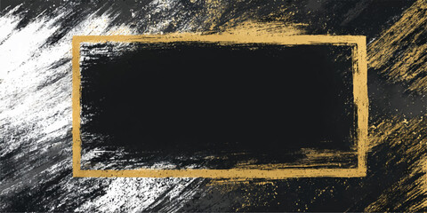 Abstract a contemporary artistic graphic featuring a striking interplay of textures and tones. The image showcases a rectangular shape, bordered by gold accents. © DreamLoom