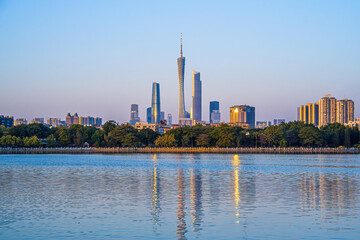 Guangzhou Skyline and Pearl River at Sunset © NguyenNhat
