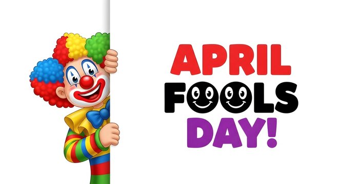 April fools day funny clown celebrating prankster holiday