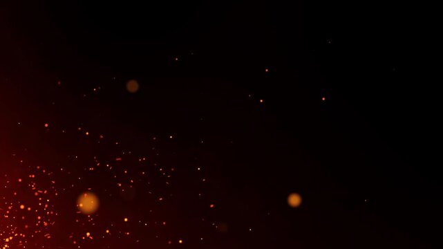 Burning glowing fire sparks motion effect backgrounds rendering