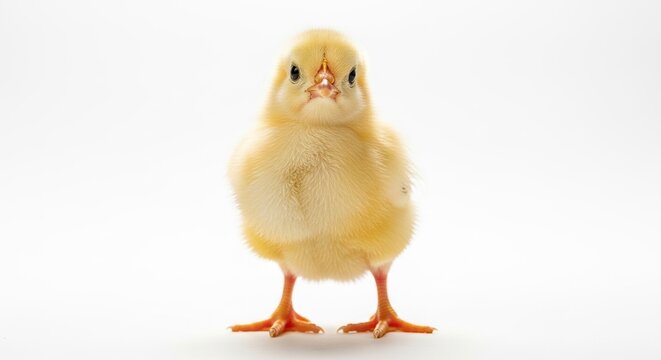 baby yellow chick isolated on white background fluffy cute newborn poultry farm animal spring studio scene