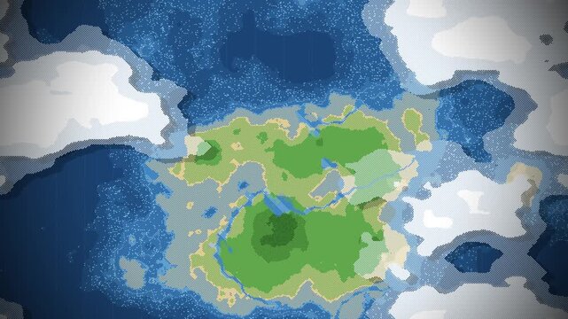 Procedural 16Bit Pixel Art World Map Animation  4K Seamless Loop