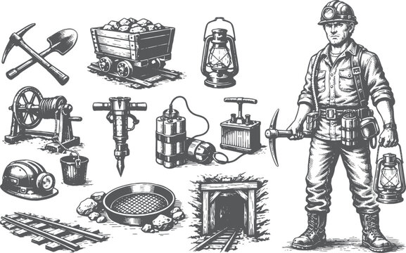 Vintage Mining Set