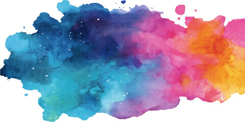 A vibrant watercolor stroke in a dynamic fusion of hues, evoking creativity and artistic expression.  © PS  GALLERY 