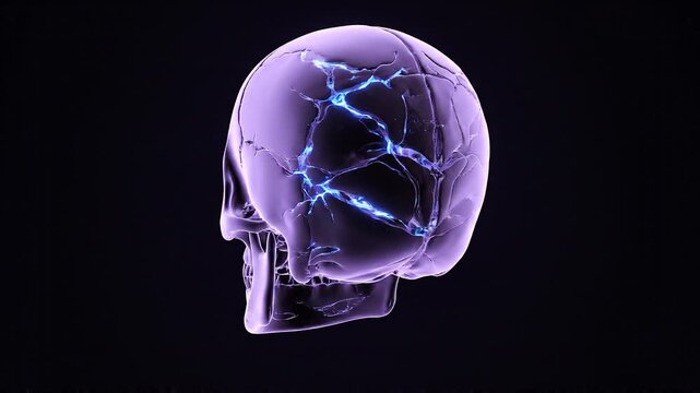 Human Skull Anatomy Medical Illustration.
