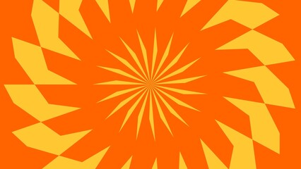 Abstract Orange Geometric Sunburst Background with Radial Symmetrical Pattern for Digital Banner and Poster © Stock iT