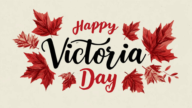 Happy Victoria Day greeting card vector illustration