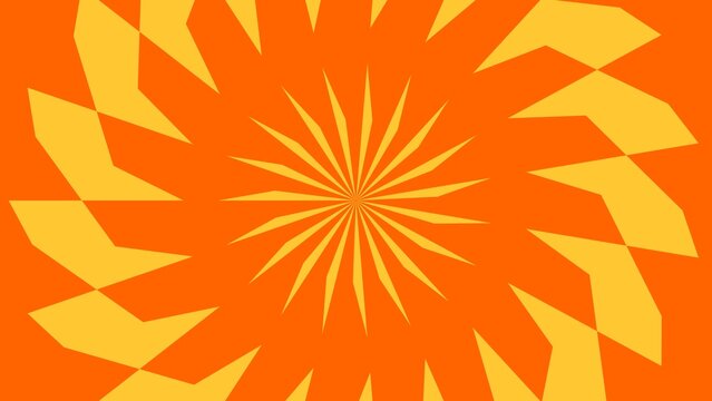 Abstract Orange Geometric Sunburst Background with Radial Symmetrical Pattern for Digital Banner and Poster