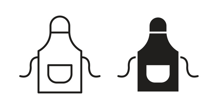 Apron icon symbol. Vector outline drawing. Editable stroke.