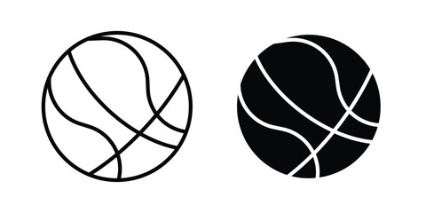 Basketball icon symbol. Vector outline drawing. Editable stroke. © Haris