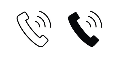 Obraz premium Call icon symbol. Vector outline drawing. Editable stroke.