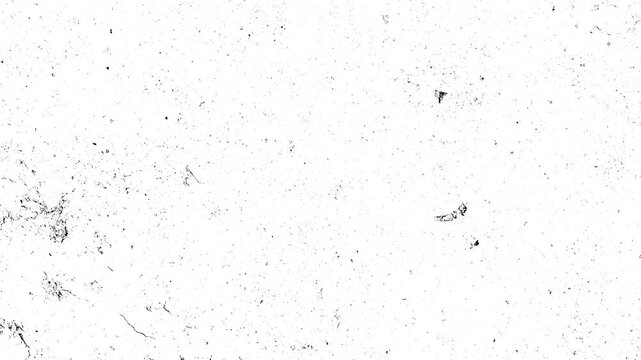 Spreading Ink Stains on Dirty White Grunge Texture Background.Animated background featuring dynamic black ink spreading over a dirty white, scratched, and cracked vintage film texture.