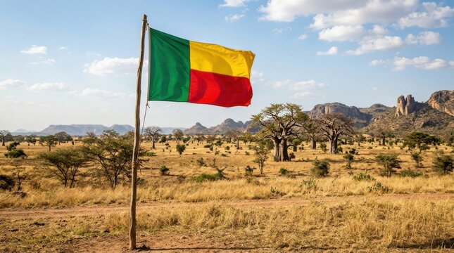 Benin Flag in Pendjari National Park