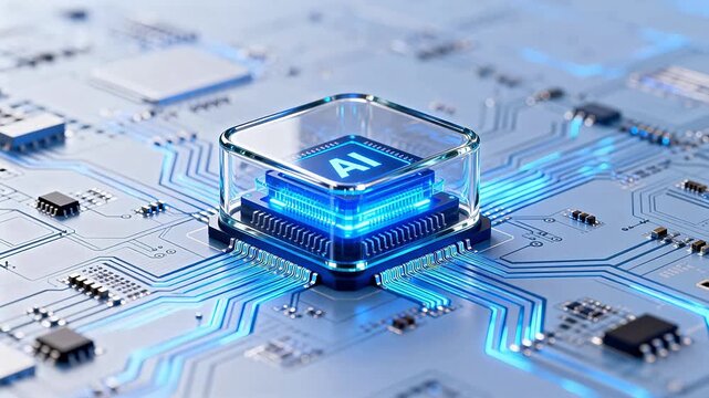 AI chip on circuit board