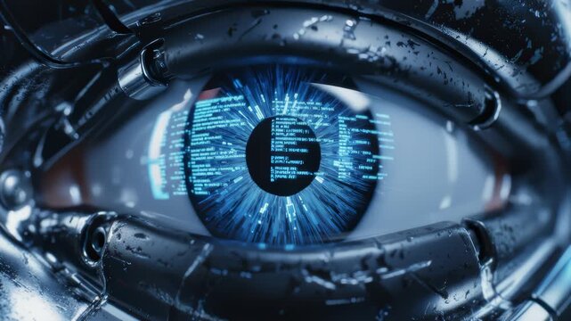 Futuristic Bionic Eye Processing Complex Digital Data Streams