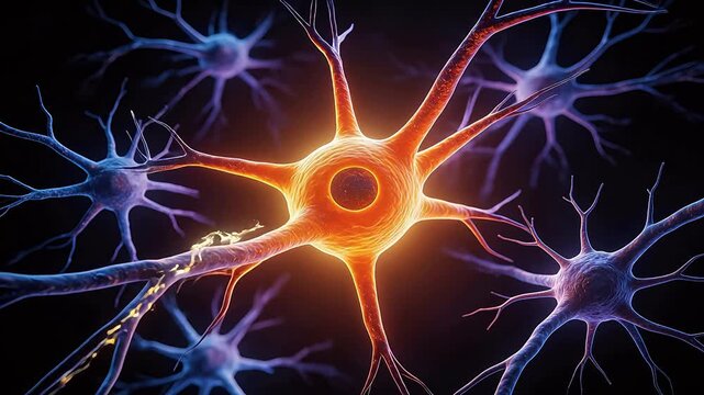 Neurons firing in brain