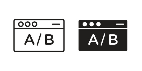 A B test icon for mobile application, button and website design. © naris