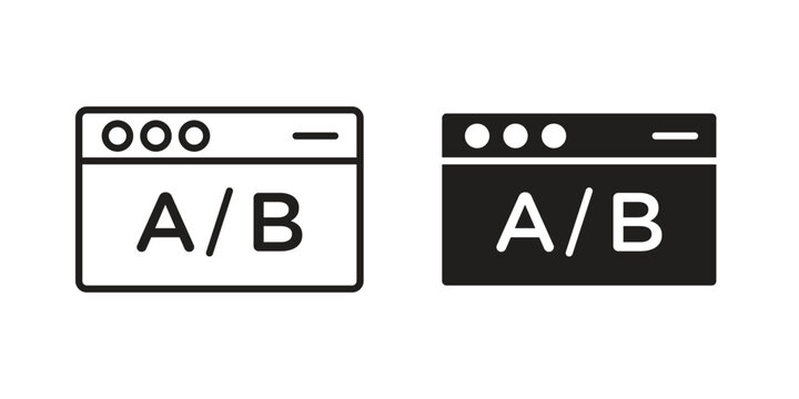 A B test icon for mobile application, button and website design.