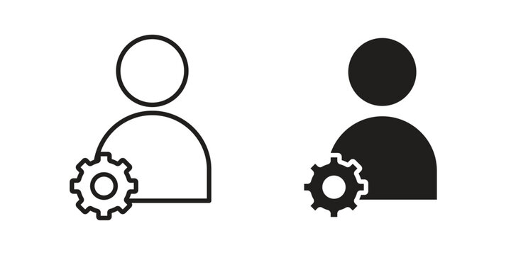 Account settings icon for mobile application, button and website design.