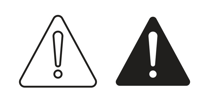 attention sign for mobile application, button and website design.