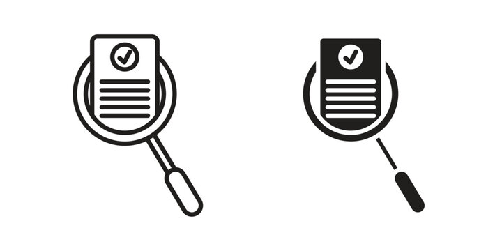 Audit icon for mobile application, button and website design.