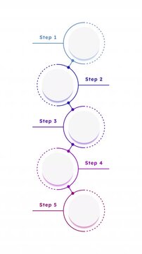 Workflow efficiency infographic 5 steps template animation. Corporate culture. Sequence options HD video. Animated blank diagram visualization. Process layout empty design element. Motion graphics